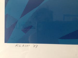 Hans Klaui - Abstract werk - Zeefdruk, Ingelijst kopen? Bied vanaf 60!