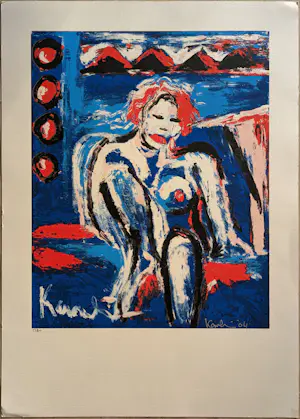 Jacob Kanbier - Zeefdruk: 'Naakt in blauw' (2004) kopen? Bied vanaf 35!