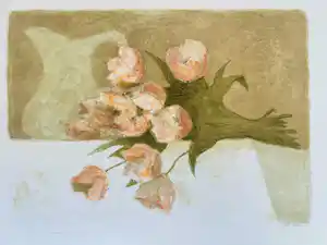 Buy Mart Kempers - Bloemen op tafel met waterkan? Bid from 50!