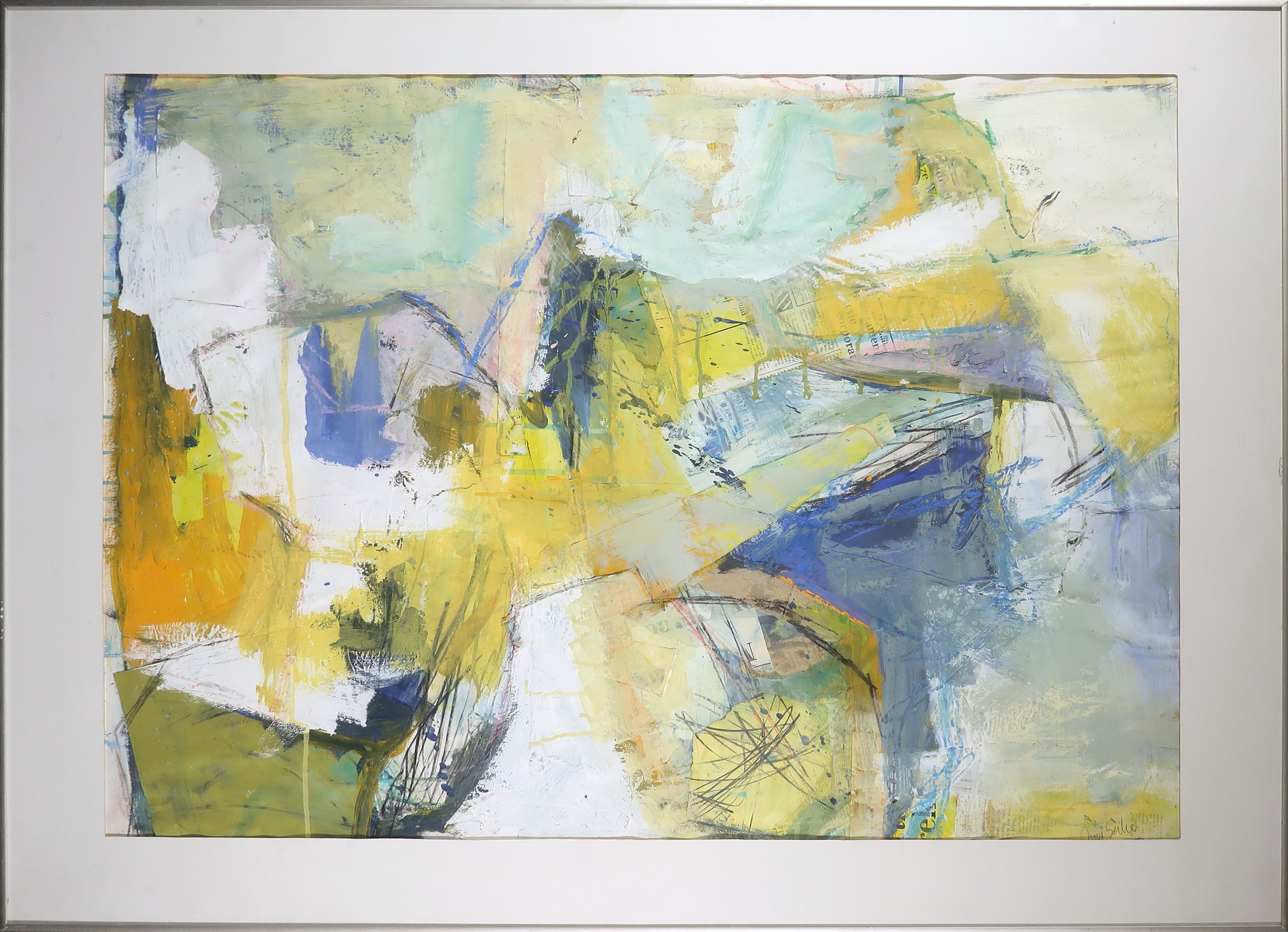 Anja Serlie - Acryl op papier, Zonder titel - Ingelijst kopen? Bied vanaf 50!