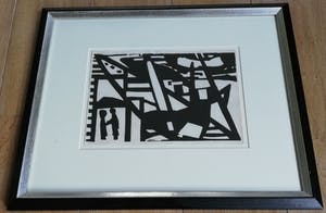 Jan van der Zee - Abstracte houtsnede kopen? Bied vanaf 150!