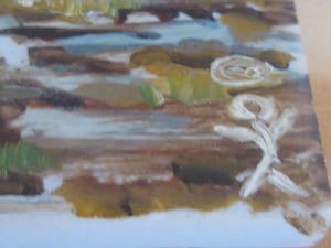 Niet of onleesbaar gesigneerd - Drieluik miniatuur schilderijtjes Indisch Landschap kopen? Bied vanaf 10!