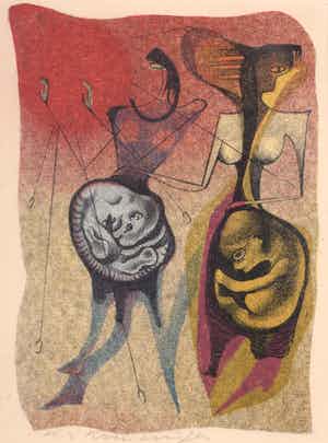 Harry van Kruiningen - kleurenlitho - 'Achnaton' - 1953 verkocht voor € 49!