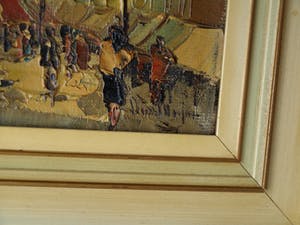 Niet of onleesbaar gesigneerd - Olieverf op doek , Stadsgezicht, Parijs? – gesigneerd en ingelijst kopen? Bied vanaf 1!