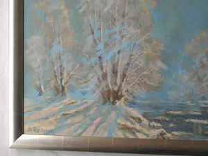 Naum Z. Repkine - Olieverf op canvas , Sneeuwlandschap – Lijst, 78½ x 108½ cm. kopen? Bied vanaf 100!