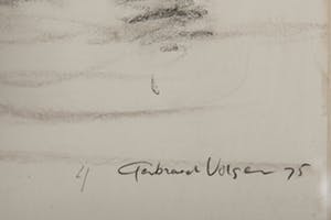 Gerbrand Volger - Naakt met opgetrokken been - 1975 - krijt op papier - BKR Amsterdam kopen? Bied vanaf 20!