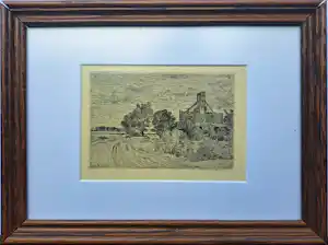 Paul Baum - Aus Sluis, Zeeuws landschap met boerderij verkocht voor € 35!