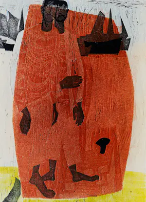 Theo Bitter - Nieuwe Haagse School jaren 50 houtdruk in geringe oplage (E.A) "Vissers" kopen? Bied vanaf 48!