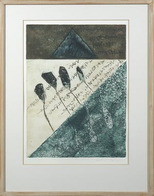 Caroline Koenders - Ets en aquatint, Schriftuur - Ingelijst kopen? Bied vanaf 20!