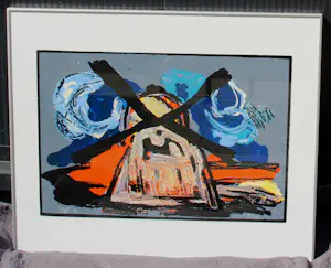 Karel Appel - Ingelijste zeefdruk: De molen - 1986 kopen? Bied vanaf 1250!