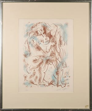 Andre Masson - Litho, Zonder titel - Ingelijst kopen? Bied vanaf 1!