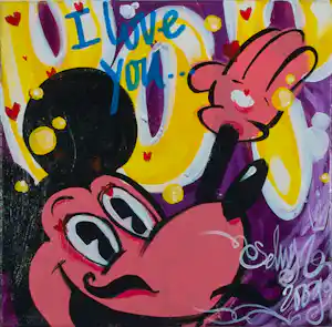 Selwyn Senatori - Acryl op doek, I love you verkauft für € 225!