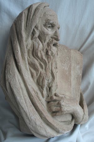 Niet of onleesbaar gesigneerd - Buste , aardewerk – Mozes en de tien geboden - gesigneerd - 1967 kopen? Bied vanaf 1!