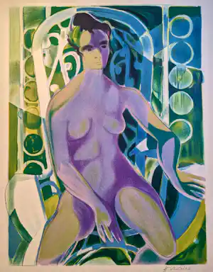 Camille Hilaire - paarse dame verkocht voor € 75!