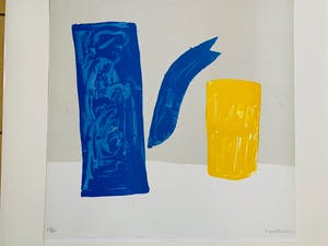 Klaas Gubbels - Stilleven met blauwe ketel en glas kopen? Bied vanaf 465!