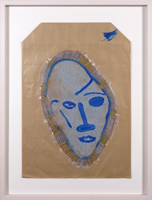 Dirk Celis - Gemengde techniek op kraftpapier, Zonder titel - Ingelijst kopen? Bied vanaf 50!