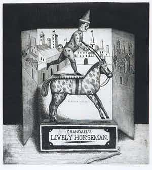 Herman Berserik - Ets, Crandall's Lively Horseman verkocht voor € 100!