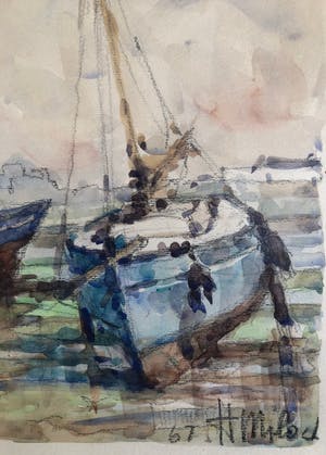 Henri Miloch - "Boten bij Eb te Concarneau" kopen? Bied vanaf 30!