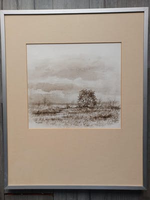 Jos Leurs - Landschap (sepia tekening) kopen? Bied vanaf 45!