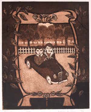 Laetitia de Haas - Ingelijste ets en aquatint , Jeugdherinnering - 1979 – nr. 1 van 150 ex. verkocht voor € 35!