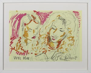 Peter Klashorst - Gemengde techniek op papier, Zonder titel - Ingelijst kopen? Bied vanaf 50!