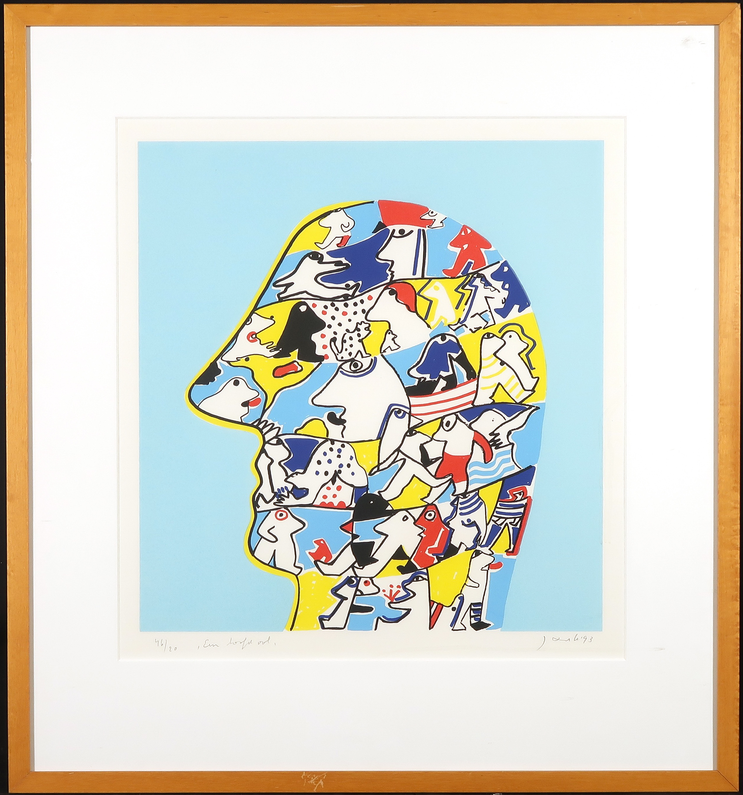 Jan Snoeck - Zeefdruk, Een hoofd vol - Ingelijst kopen? Bied vanaf 40!