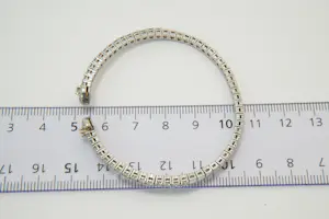 1 - Schitterende 18 kt wit-goud en diamanten (ca. 2ct ) armband met onedele kern kopen? Bied vanaf 960!