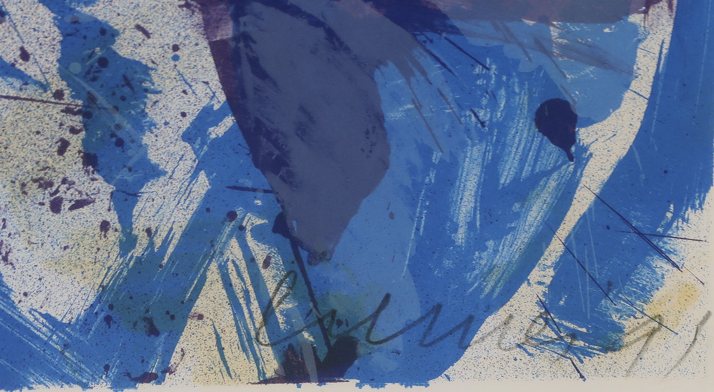 Jan Cremer - Zeefdruk, Blauwe en paarse tulpen - Ingelijst kopen? Bied vanaf 150!