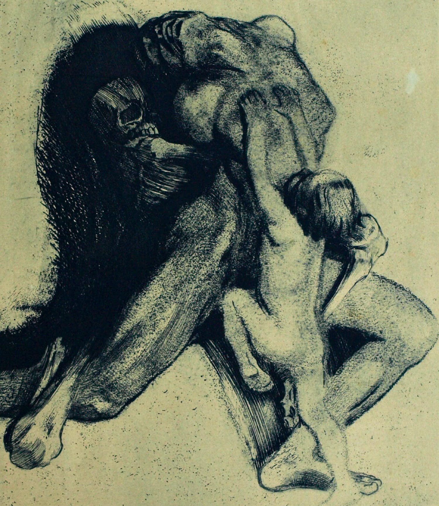 Kathe Kollwitz - “Tot und Weib” - Uit portfolio: Aus der Kollwitz-Mappe - ingelijst – ca 1930 verkocht voor € 10!