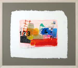 Theo Koster - Zeefdruk, Zonder titel - Ingelijst verkocht voor € 1!