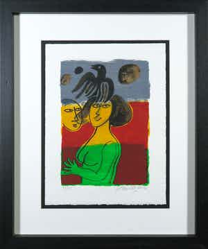 Corneille - Litho, Arc en ciel - Ingelijst verkocht voor € 1!