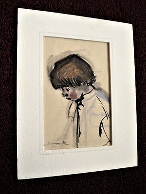 Hein Stork - Mooi verstild geschilderde Gouache "meisje met blos op de wangen" gesigneerd kopen? Bied vanaf 90!