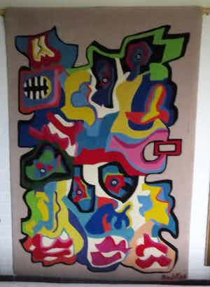 Roja Ting - Design tapijt handgemaakt Nieuwzeelandse scheerwol verkocht voor € 700!