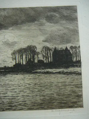 Waalko Jans Dingemans (sr.) - Landschap met water en Kasteel kopen? Bied vanaf 45!