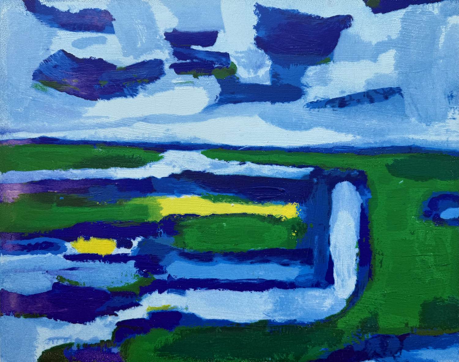 AcheterGerrit Benner - handgesigneerde kleurenzeefdruk | 'Landschap' | ca.1981? Enchérissez de 3000!