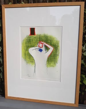 Roger Raveel - De fotografe, aquatint ets (netjes ingelijst) kopen? Bied vanaf 750!