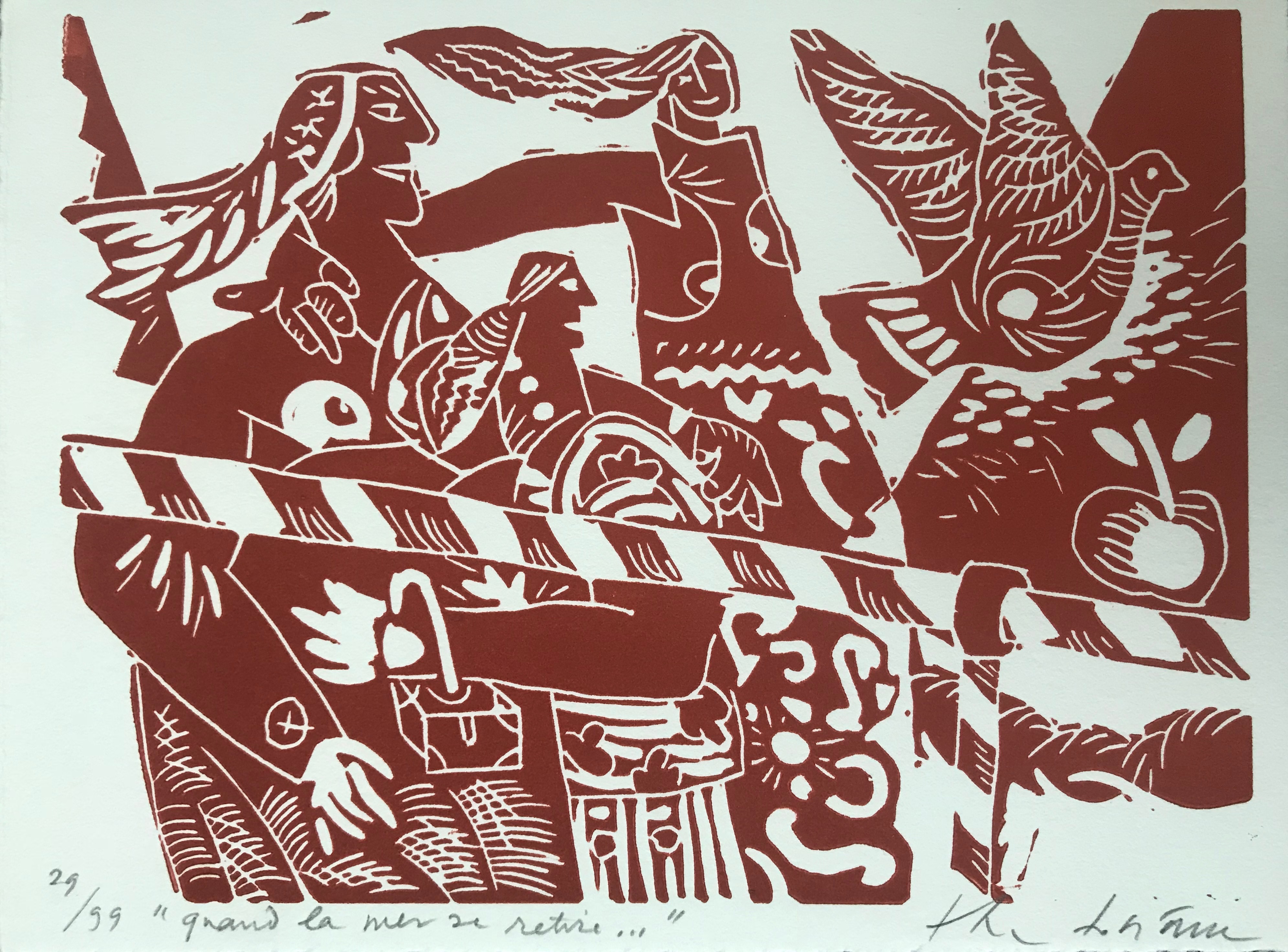 Theo Tobiasse - Fraaie lithografie - Oplage 99 - Gesigneerd - 1991 sold for € 85!