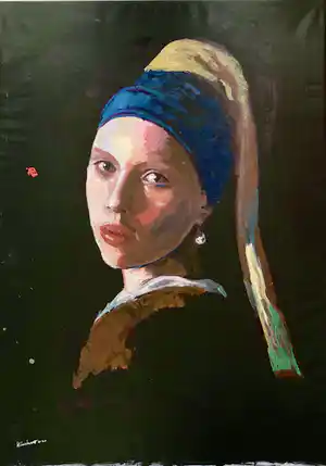 Peter Klashorst - Meisje met de Parel (naar Johannes Vermeer) verkocht voor € 495!