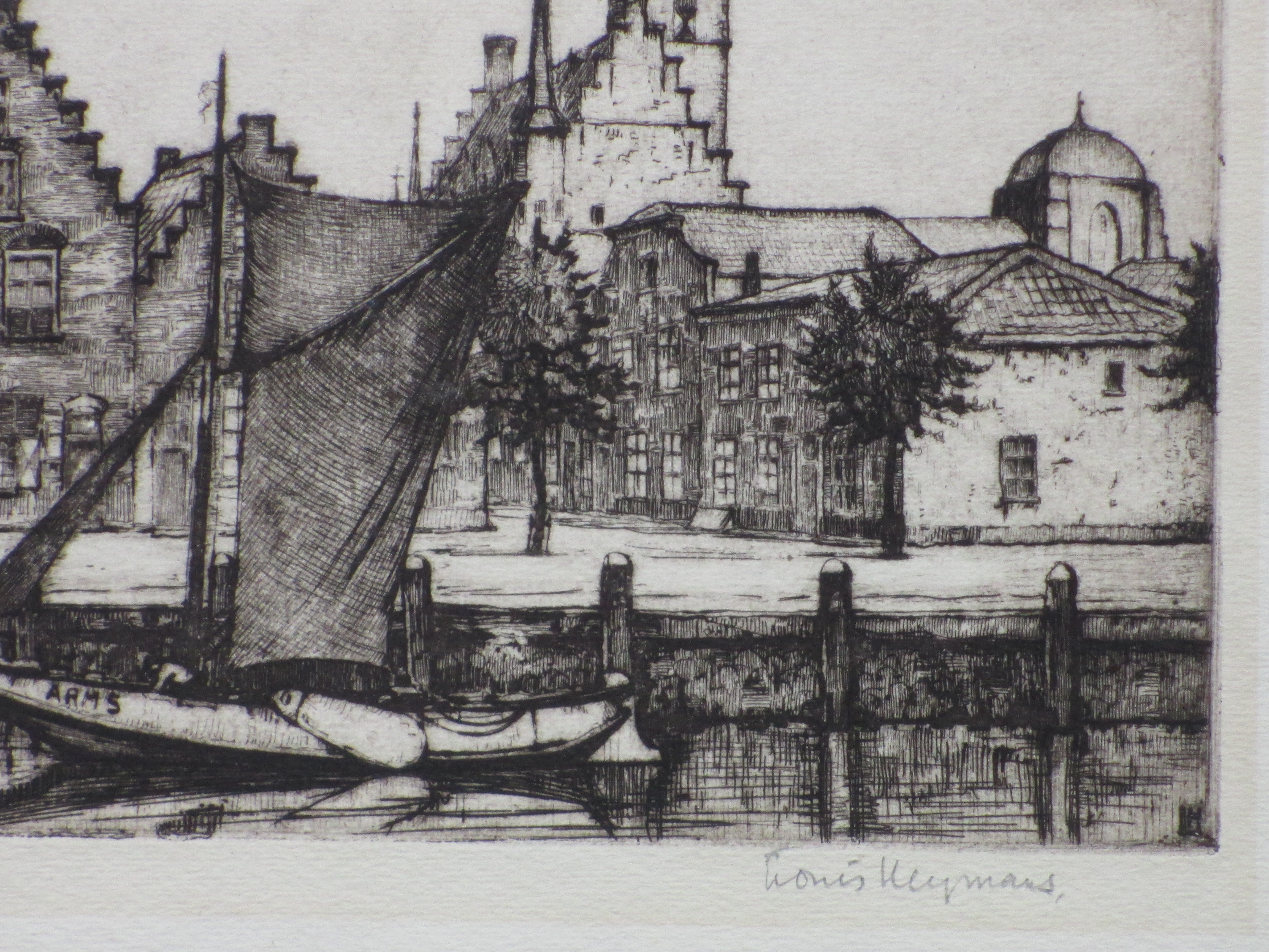 Louis Heijmans - De haven van Veere - Ets kopen? Bied vanaf 45!
