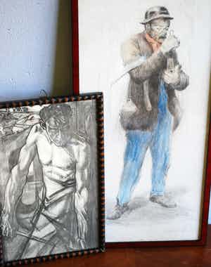 Herman Heijenbrock - Mijnwerker: handgesigneerd/gekleurd &Toorop's ijzergieter verkocht voor € 65!