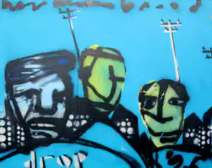 Herman Brood - Acrylverf op doek: Drop + certificaat Herman Brood Museum verkocht voor € 4750!