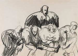 Luis Filcer - Houtskool, Compositie met figuren kopen? Bied vanaf 1!