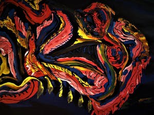 Olav Vorsel - Sterk expressionistisch CoBrA stijl - olieverf op papier - "Wave" gesigneerd kopen? Bied vanaf 20!
