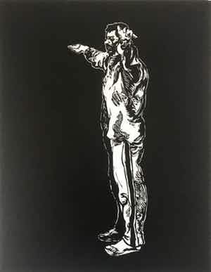 Stijn Peeters - Linosnede - Handen Omhoog - 2006 - 15/20 verkocht voor € 45!