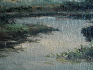 Clemens Wolters - Olieverf op doek, Molens in een Hollands landschap – ca 1915 kopen? Bied vanaf 35!