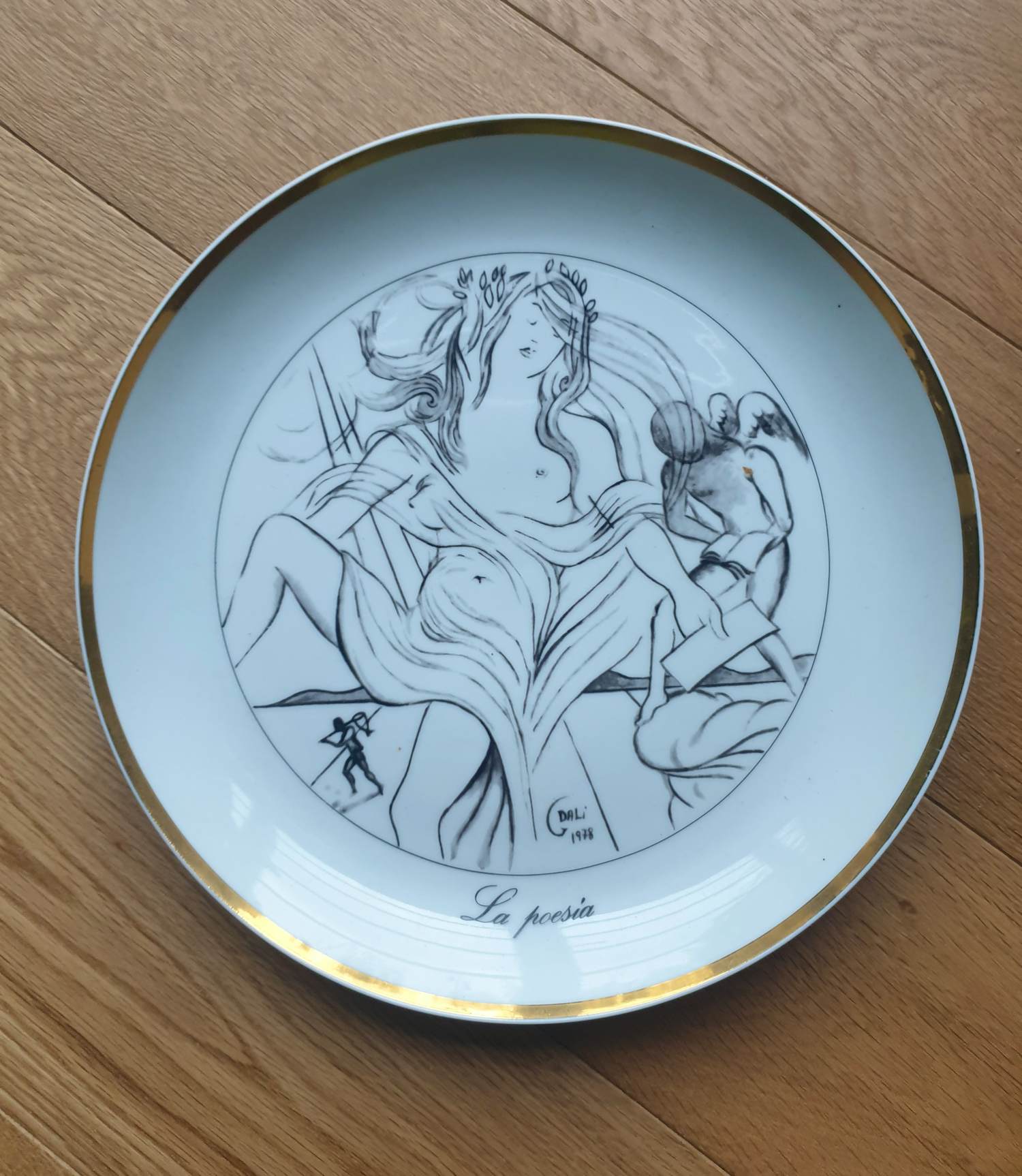 Salvador Dali - Porseleinen bord - La Poesia - 1980 - Diameter 25 cm kopen? Bied vanaf 50!