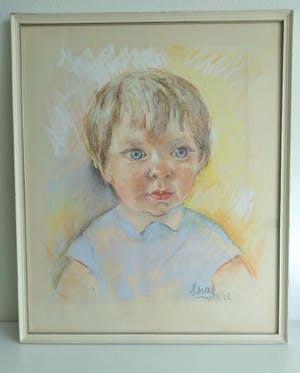 Henk van den Idsert - (1921-1993) aandoenlijke kleine jongen, pastel kopen? Bied vanaf 1!