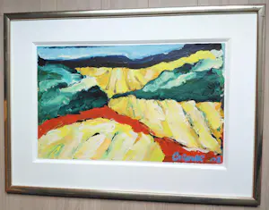 Jan Cremer - Toscaans landschap, olieverf op dik papier (mooi ingelijst, groot!) kopen? Bied vanaf 2995!