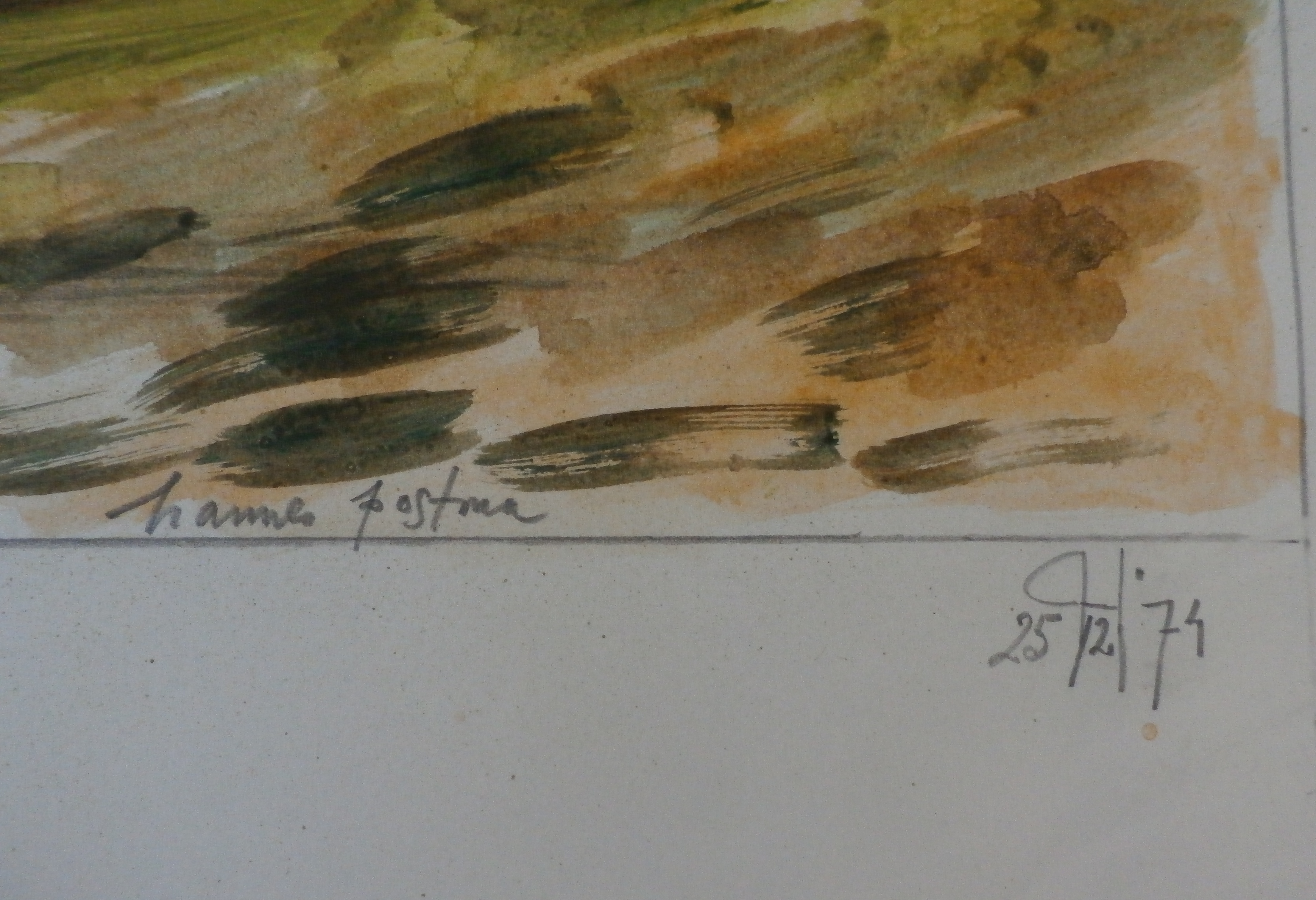 Hannes Postma - Gemengde techniek(potlood/aquarel) - 1974 kopen? Bied vanaf 199!