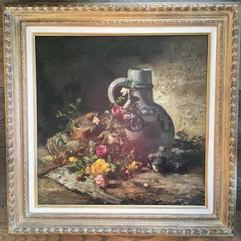 Jan Herman Coster - Jan Herman Coster: olie op paneel, stilleven kopen? Bied vanaf 175!
